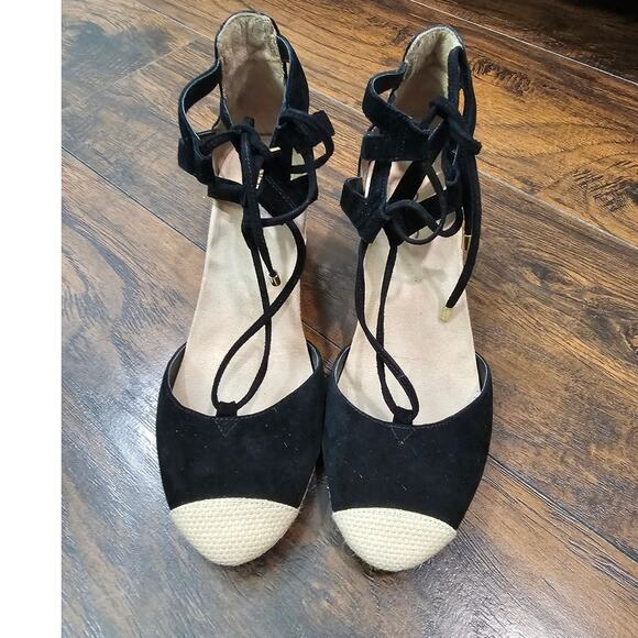 Vionic Suede Platform Shoes Black Size 7 - Picture 2 of 4